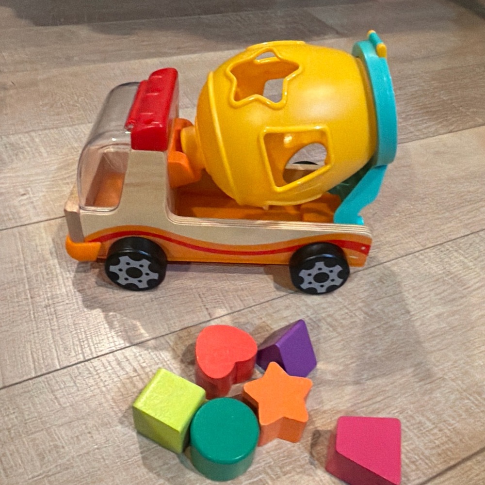Yellow Shape-Sorting Cement Concrete Mixer Truck Toy by TOP BRIGHT